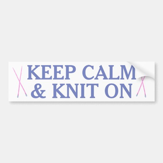 Behalten Sie Ruhe und Strick an Autoaufkleber (Vorne)