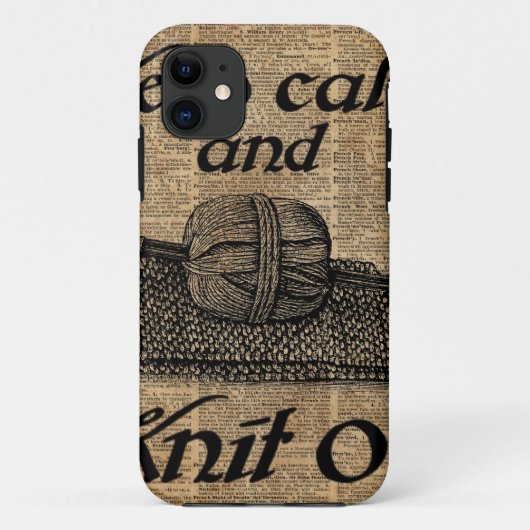 Behalten Sie Ruhe und Strick an Case-Mate iPhone Hülle (Rückseite)