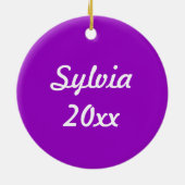 Behalten Sie Ruhe und Strick auf Fuschia Keramikornament (Hinten)