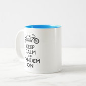 Behalten Sie Ruhe und Tandem an Zweifarbige Tasse (Vorderseite Links)