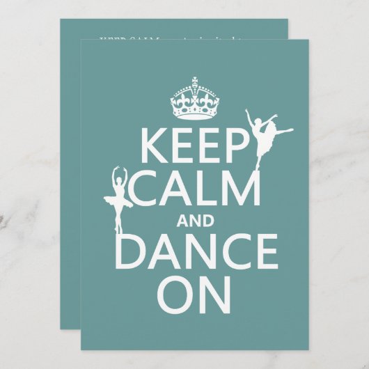 Behalten Sie Ruhe und tanzen Sie auf (Ballett) Einladung (Vorne/Hinten)