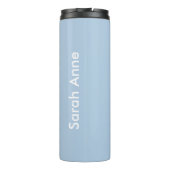 Behalten Sie Ruhe und tanzen Sie auf blaues Thermosbecher (Rückseite)