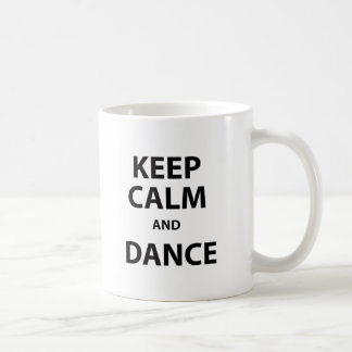 Behalten Sie Ruhe und tanzen Sie Kaffeetasse