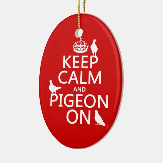 Behalten Sie Ruhe und Taube an - alle Farben Keramikornament (Links)