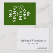 Behalten Sie Ruhe und Tennis auf (irgendeine Visitenkarte (Vorne/Hinten)