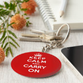 Behalten Sie Ruhe und tragen Sie britisches Poster Schlüsselanhänger (Seite)