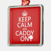Behalten Sie Ruhe und Transportgestell an, Golf Silbernes Ornament (Links)