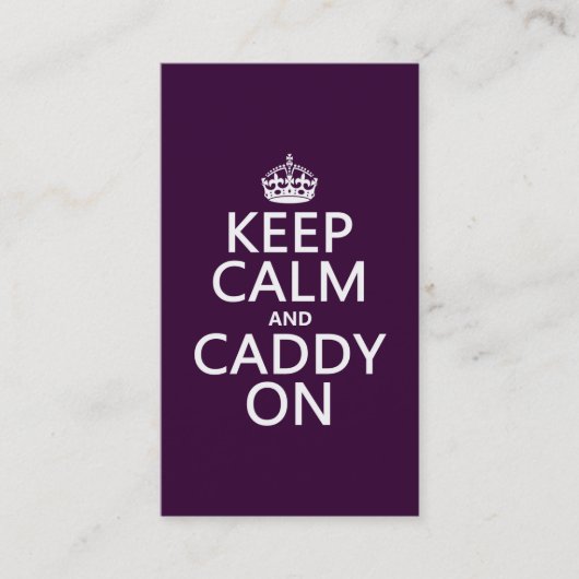 Behalten Sie Ruhe und Transportgestell an, Golf Visitenkarte (Vorderseite)