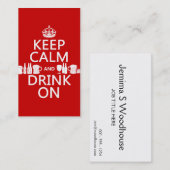 Behalten Sie Ruhe und trinken Sie auf Visitenkarte (Vorne/Hinten)