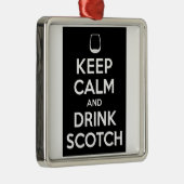 Behalten Sie Ruhe und trinken Sie schottisches Silbernes Ornament (Rechts)