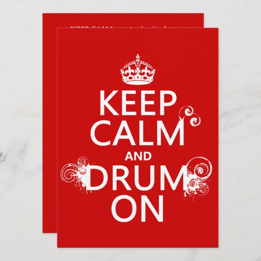 Behalten Sie Ruhe und Trommel auf (irgendeine Einladung (Vorne/Hinten)