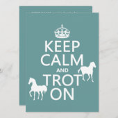 Behalten Sie Ruhe und Trot an - Pferde - alle Einladung (Vorne/Hinten)