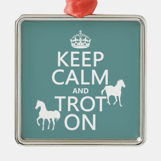 Behalten Sie Ruhe und Trot an - Pferde - alle Silbernes Ornament (Vorne)