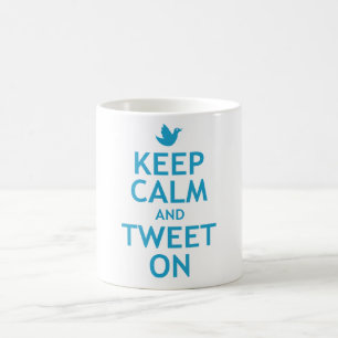 Behalten Sie Ruhe und tweeten Sie an Kaffeetasse
