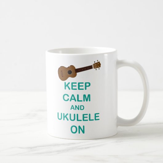 Behalten Sie Ruhe und Ukulele auf einzigartigem Kaffeetasse (Rechts)