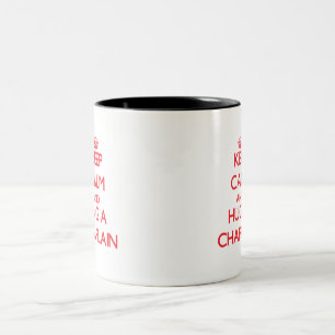 Behalten Sie Ruhe und umarmen Sie ein Geistliches Zweifarbige Tasse