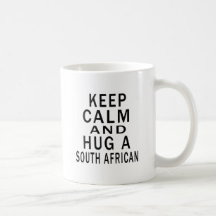 Behalten Sie Ruhe und umarmen Sie ein Kaffeetasse
