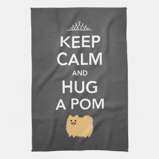 Behalten Sie Ruhe und umarmen Sie ein Pom - Geschirrtuch (Vertikal)