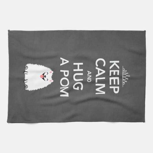 Behalten Sie Ruhe und umarmen Sie ein Pom - Spitz Handtuch (Horizontal)