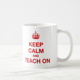 Behalten Sie Ruhe und unterrichten Sie an Kaffeetasse