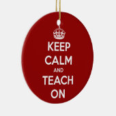 Behalten Sie Ruhe und unterrichten Sie auf Rot Keramikornament (Rechts)