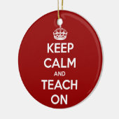 Behalten Sie Ruhe und unterrichten Sie auf Rot Keramikornament (Links)