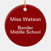 Behalten Sie Ruhe und unterrichten Sie auf Rot Keramikornament (Hinten)