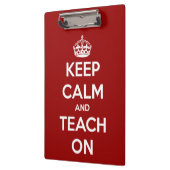Behalten Sie Ruhe und unterrichten Sie auf rotem Klemmbrett (Links)