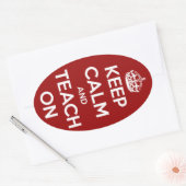 Behalten Sie Ruhe und unterrichten Sie auf roten Ovaler Aufkleber (Umschlag)