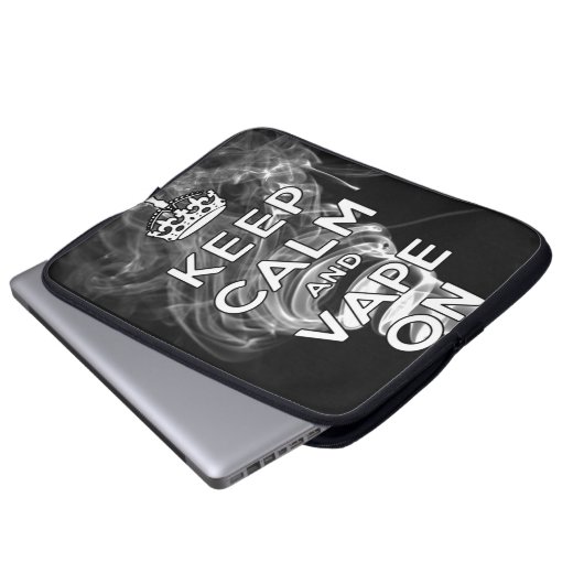 Behalten Sie Ruhe und Vape an Laptopschutzhülle (Vorne Knopf)