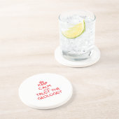 Behalten Sie Ruhe und vertrauen Sie dem Geologen Sandstein Untersetzer (Seite)