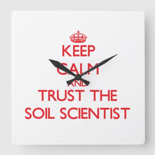 Behalten Sie Ruhe und vertrauen Sie dem Quadratische Wanduhr (Vorderseite)