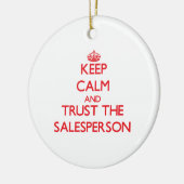 Behalten Sie Ruhe und vertrauen Sie dem Verkäufer Keramikornament (Links)