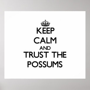 Behalten Sie Ruhe und vertrauen Sie den Opossums Poster