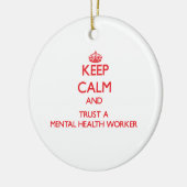 Behalten Sie Ruhe und vertrauen Sie einer Keramik Ornament (Links)