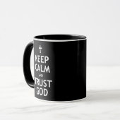 Behalten Sie Ruhe-und Vertrauens-Gott Tasse (Vorderseite Links)