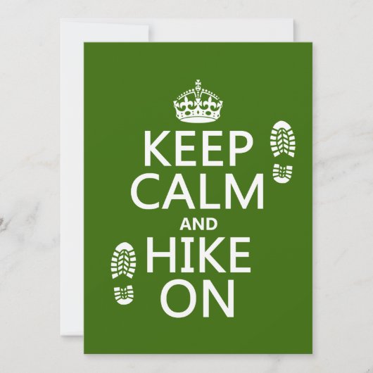 Behalten Sie Ruhe und Wanderung auf (irgendeine Einladung (Vorderseite)