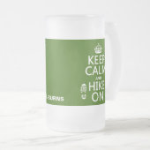 Behalten Sie Ruhe und Wanderung auf (irgendeine Mattglas Bierglas (VorderseiteRechts)