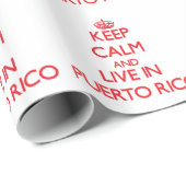 Behalten Sie Ruhe und wohnen Sie in Puerto Rico Geschenkpapier (Rolleneckpunkt)