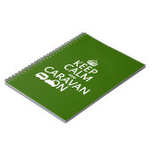 Behalten Sie Ruhe und Wohnwagen auf Notizblock (Linke Seite)