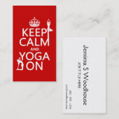 Behalten Sie Ruhe und Yoga auf (fertigen Sie Visitenkarte (Vorne/Hinten)