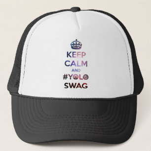 Behalten Sie Ruhe und #yoloswag Truckerkappe