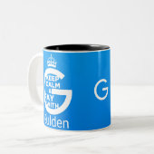 Behalten Sie Ruhe und zahlen Sie mit Gulden Zweifarbige Tasse (Vorderseite Links)