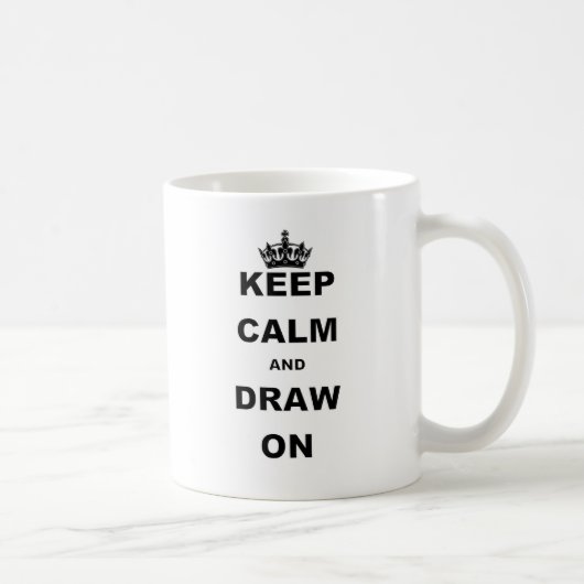 BEHALTEN SIE RUHE UND ZEICHNEN SIE AN KAFFEETASSE (Rechts)