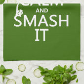 Behalten Sie Ruhe und Zertrümmern es (Tennis) Geschirrtuch (Gefaltet)