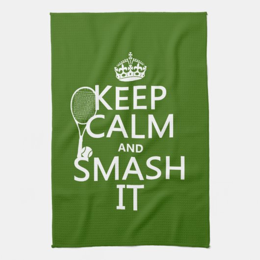 Behalten Sie Ruhe und Zertrümmern es (Tennis) Geschirrtuch (Vertikal)