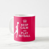Behalten Sie Ruheund Spielnetball-Zitat Kaffeetasse (Vorderseite Links)