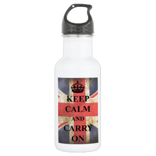 Behalten Sie ruhig, britische Flagge Trinkflasche
