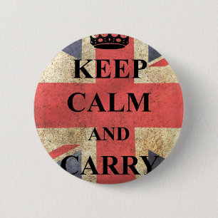 Behalten Sie ruhig, britische Flagge weiterzumache Button