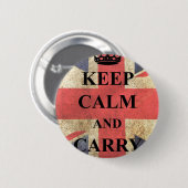 Behalten Sie ruhig, britische Flagge weiterzumache Button (Vorne & Hinten)